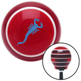 Blue Small Scorpion Red Stripe Shift Knob with M16 x 15 Insert
