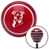White Pitbull Red Stripe Shift Knob with M16 x 15 Insert