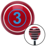 Blue Ball 3 Red Stripe Shift Knob with M16 x 15 Insert