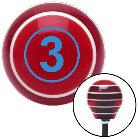 Blue Ball 3 Red Stripe Shift Knob with M16 x 15 Insert