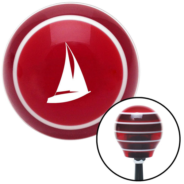 White Sail Boat Red Stripe Shift Knob with M16 x 15 Insert