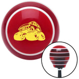 Yellow Monster Truck Red Stripe Shift Knob with M16 x 15 Insert