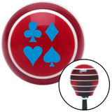 Blue Card Symbols Red Stripe Shift Knob with M16 x 15 Insert