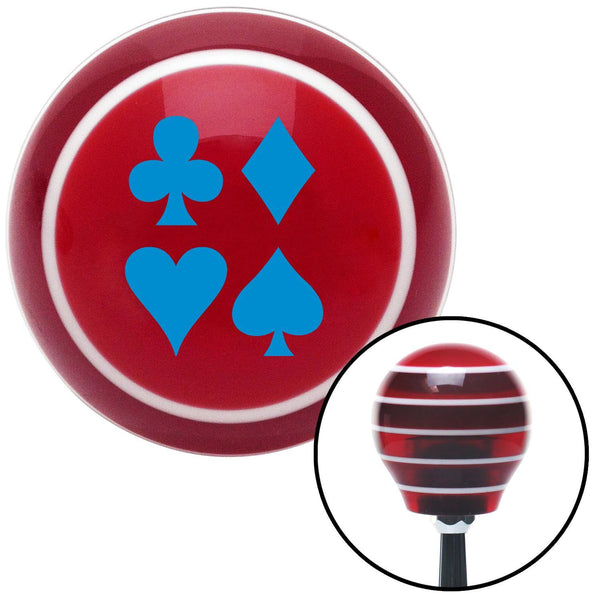 Blue Card Symbols Red Stripe Shift Knob with M16 x 15 Insert