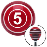 White Ball 5 Red Stripe Shift Knob with M16 x 15 Insert