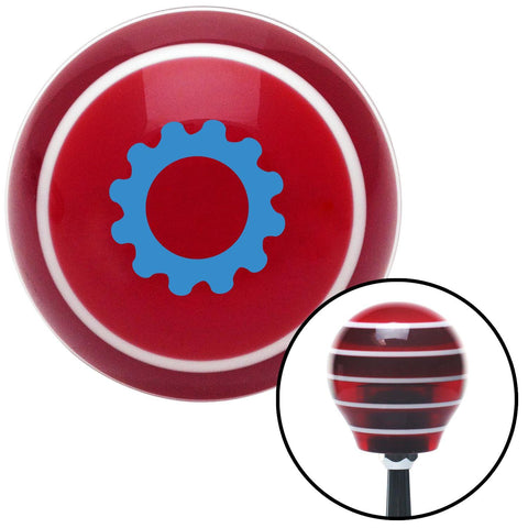 Blue Solid Gear Red Stripe Shift Knob with M16 x 15 Insert
