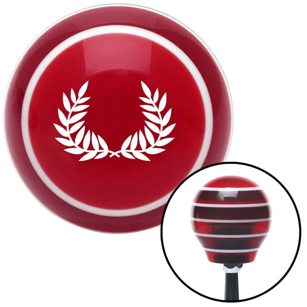 White Hawaiian Leaf 2 Red Stripe Shift Knob with M16 x 15 Insert