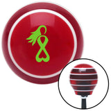 Green Breast Cancer Awareness Red Stripe Shift Knob with M16 x 15 Insert