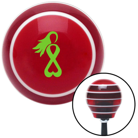 Green Breast Cancer Awareness Red Stripe Shift Knob with M16 x 15 Insert