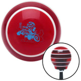 Blue Hot Rodder Red Stripe Shift Knob with M16 x 15 Insert