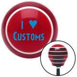 Blue I 3 CUSTOMS Red Stripe Shift Knob with M16 x 15 Insert