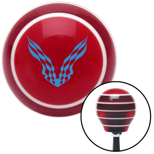 Blue Checkered Racing WIngs Red Stripe Shift Knob with M16 x 15 Insert