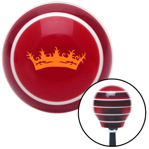 Orange Princess Crown Red Stripe Shift Knob with M16 x 15 Insert