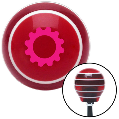Pink Solid Gear Red Stripe Shift Knob with M16 x 15 Insert