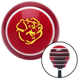 Yellow Pig Red Stripe Shift Knob with M16 x 15 Insert