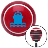 Blue Cruiseship Red Stripe Shift Knob with M16 x 15 Insert