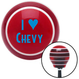 Blue I 3 CHEVY Red Stripe Shift Knob with M16 x 15 Insert