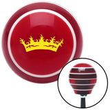 Yellow Prince Crown Red Stripe Shift Knob with M16 x 15 Insert