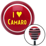 Yellow I 3 CAMARO Red Stripe Shift Knob with M16 x 15 Insert