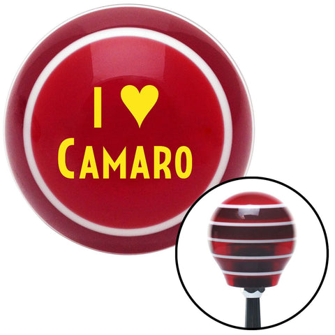 Yellow I 3 CAMARO Red Stripe Shift Knob with M16 x 15 Insert