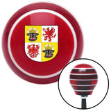 Mecklenburg Western Pomerania Coat of Arms Red Stripe Shift Knob with M16 x 15 Insert