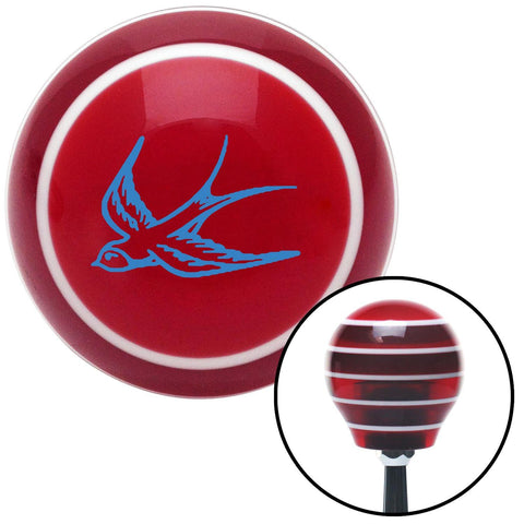 Blue Swallow Red Stripe Shift Knob with M16 x 15 Insert