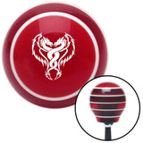 White Dual Dragons Red Stripe Shift Knob with M16 x 15 Insert