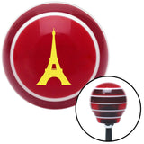 Yellow The Eiffel Tower Red Stripe Shift Knob with M16 x 15 Insert