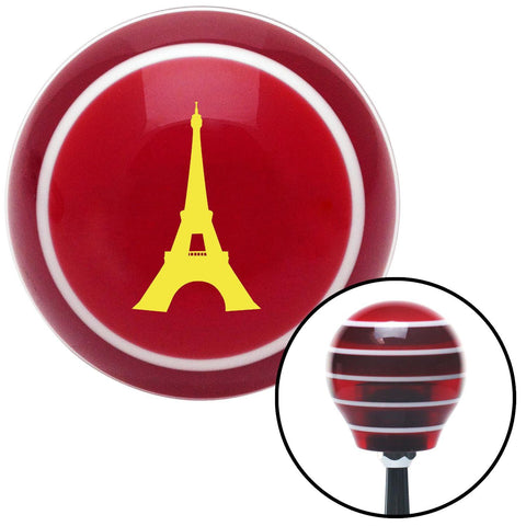 Yellow The Eiffel Tower Red Stripe Shift Knob with M16 x 15 Insert