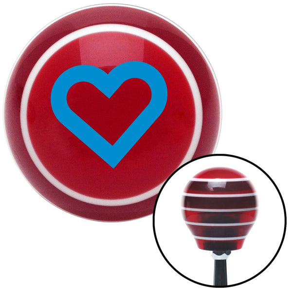 Blue Fat Outlined Heart Red Stripe Shift Knob with M16 x 15 Insert