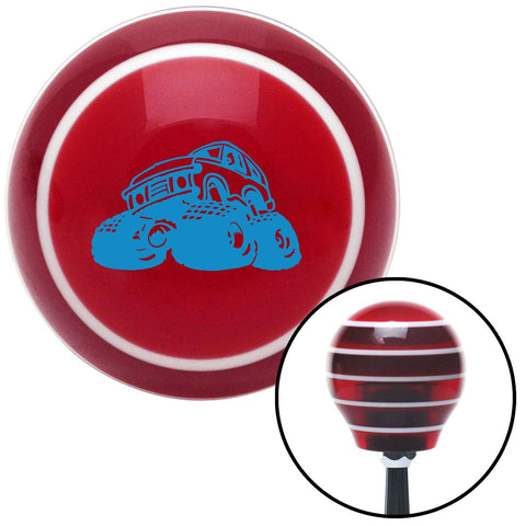 Blue Monster Truck Red Stripe Shift Knob with M16 x 15 Insert