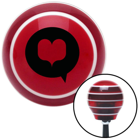 Black Heart in Quote Bubble Red Stripe Shift Knob with M16 x 15 Insert