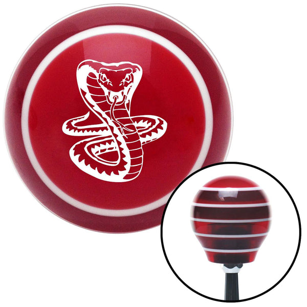 White Cobra Red Stripe Shift Knob with M16 x 15 Insert