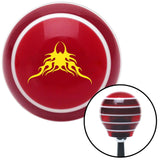 Yellow Large Tribal Flames Red Stripe Shift Knob with M16 x 15 Insert