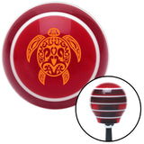 Orange Hawaiian Turtle Red Stripe Shift Knob with M16 x 15 Insert