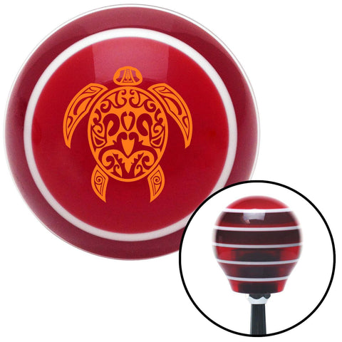 Orange Hawaiian Turtle Red Stripe Shift Knob with M16 x 15 Insert