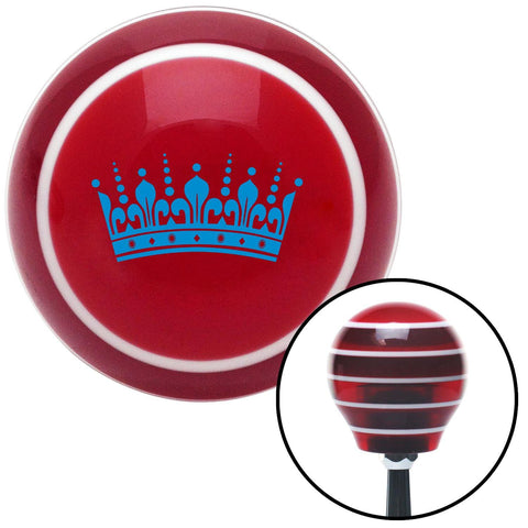Blue Kings Crown Red Stripe Shift Knob with M16 x 15 Insert