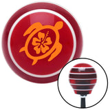 Orange Turtle w Flower Red Stripe Shift Knob with M16 x 15 Insert