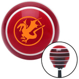 Orange  Dragon in a Circle Red Stripe Shift Knob with M16 x 15 Insert