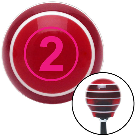 Pink Ball 2 Red Stripe Shift Knob with M16 x 15 Insert