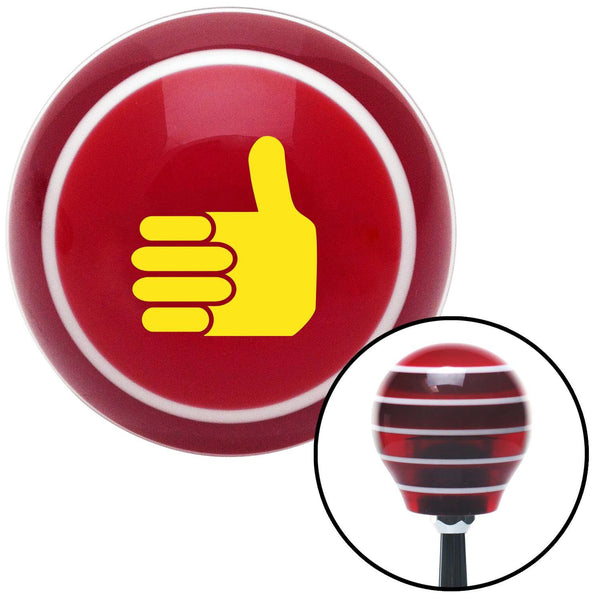 Yellow Thumbs Up Red Stripe Shift Knob with M16 x 15 Insert