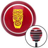 Yellow Hawaiian Mask Red Stripe Shift Knob with M16 x 15 Insert