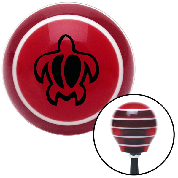 Black Hawaii Turtle Red Stripe Shift Knob with M16 x 15 Insert