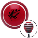 Black Hawaiian Leaf 3 Red Stripe Shift Knob with M16 x 15 Insert