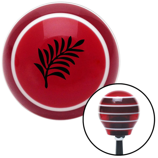 Black Hawaiian Leaf 3 Red Stripe Shift Knob with M16 x 15 Insert