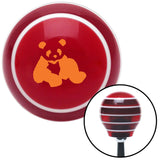 Orange Panda Bear Red Stripe Shift Knob with M16 x 15 Insert
