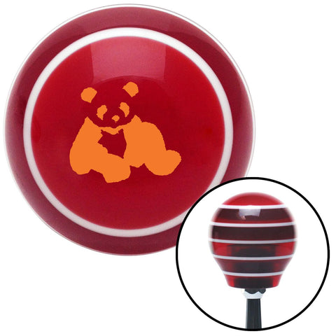 Orange Panda Bear Red Stripe Shift Knob with M16 x 15 Insert