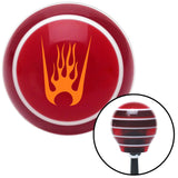 Orange Flames in a Bucket Red Stripe Shift Knob with M16 x 15 Insert