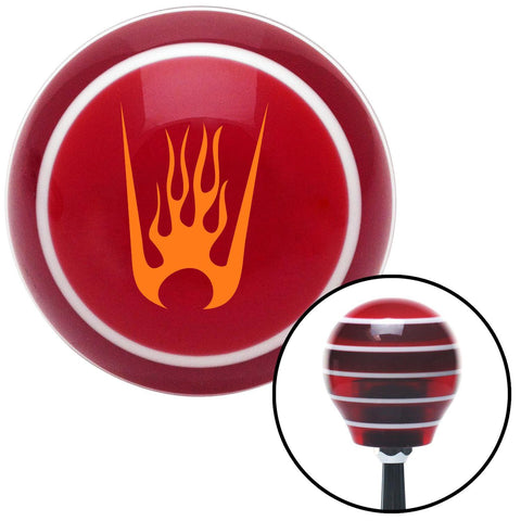 Orange Flames in a Bucket Red Stripe Shift Knob with M16 x 15 Insert