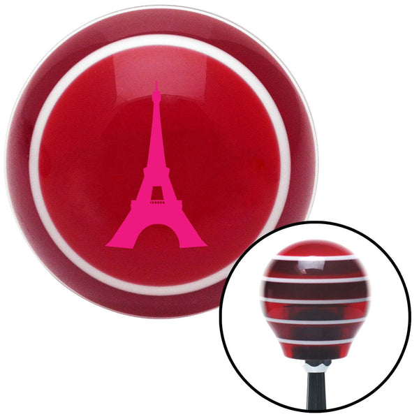 Pink The Eiffel Tower Red Stripe Shift Knob with M16 x 15 Insert